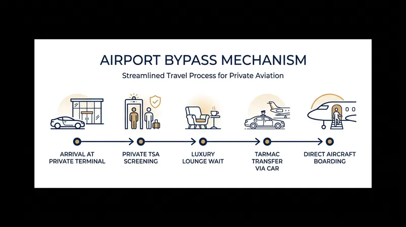 How the private terminal bypass system replaces the traditional commercial airport experience.