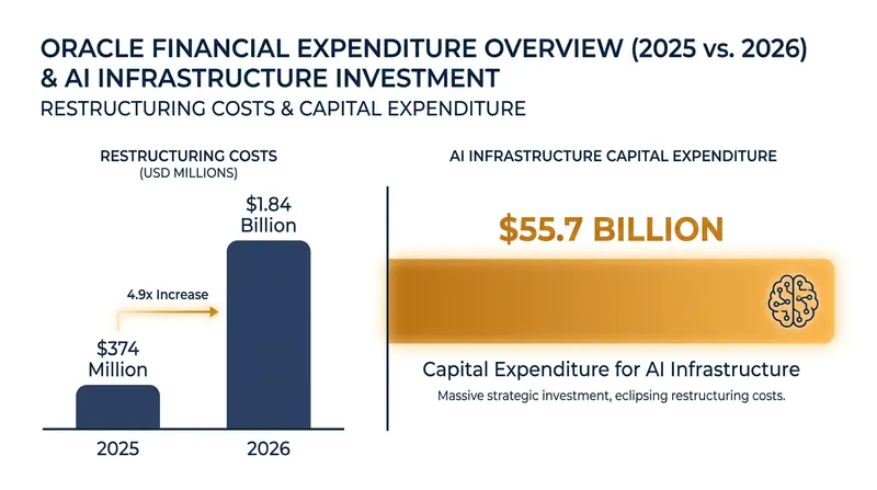 Severance and restructuring costs spiked to $1.84 billion as the company pivoted capital toward AI data centers.