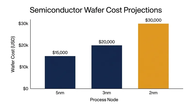 The cost of manufacturing advanced silicon wafers has surged, with 2nm expected to carry a 50 percent premium over 3nm.