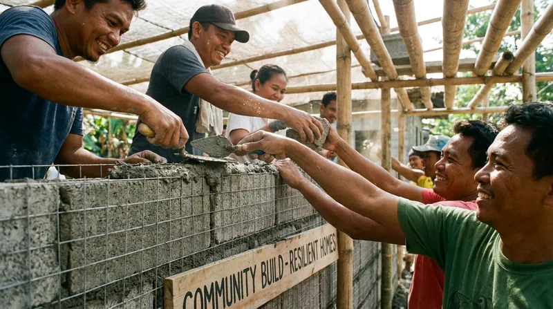 In regions like Bangladesh, low-cost materials such as ferrocement and hollow blocks are replacing traditional bricks to survive tidal surges.
