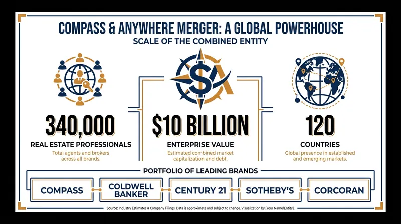 The combined mega-brokerage brings massive legacy franchise networks under a single corporate umbrella.