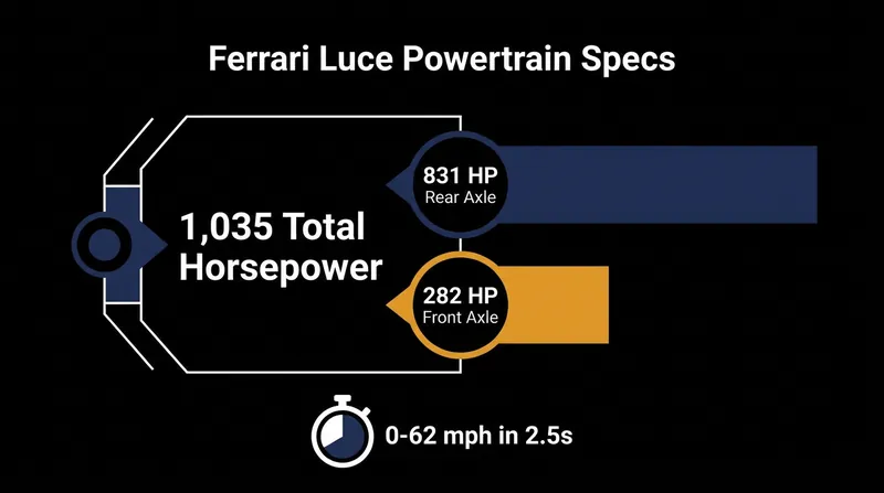 The quad-motor setup is heavily rear-biased to maintain traditional sports car driving dynamics.
