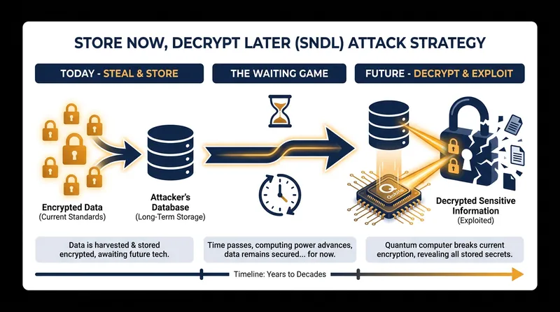 Intelligence agencies warn adversaries are harvesting encrypted data today to decrypt when quantum technology matures.