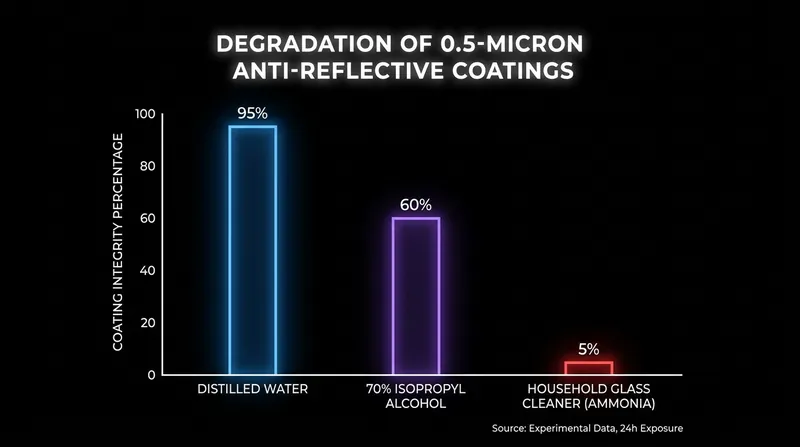 Optical engineering data shows that household glass cleaners rapidly destroy the delicate coatings on spatial computing lenses.