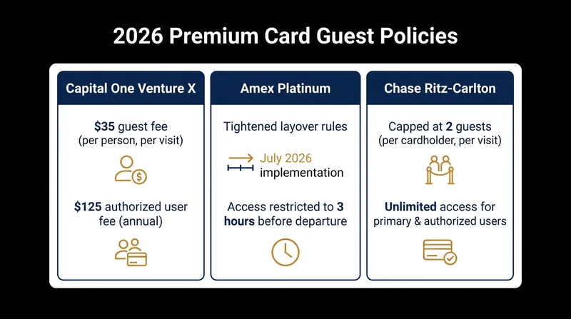 Major issuers are rolling back complimentary guest access to preserve the premium lounge experience.
