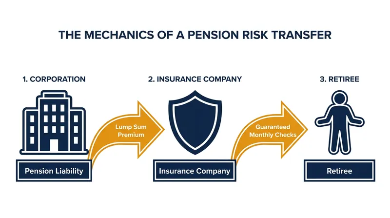 How a bulk annuity deal shifts the obligation of paying retirees from an employer to an insurer.