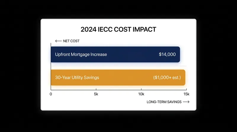 While the 2024 IECC adds up to $14,000 in upfront costs, advocates argue the 15% reduction in utility bills offsets the mortgage increase.