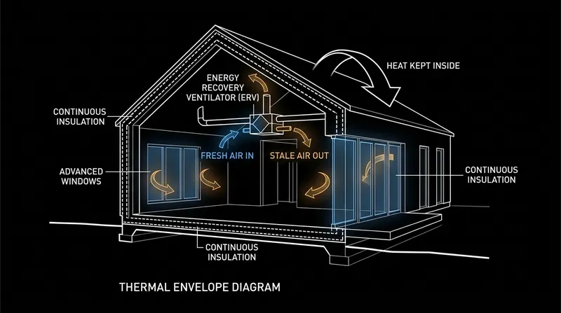 A tight thermal envelope prevents heat from escaping through wooden studs, drastically reducing the workload on HVAC systems.