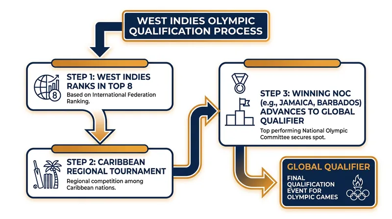 Because the West Indies is not a recognized National Olympic Committee, a dedicated regional tournament will determine which Caribbean nation advances.
