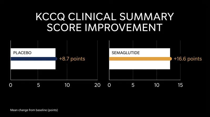 Patients on semaglutide saw a nearly 17-point improvement on a 100-point scale measuring heart failure symptoms.