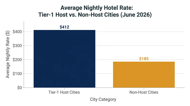 Hotel rates in host cities have stabilized at historic highs, driven by near-total occupancy.
