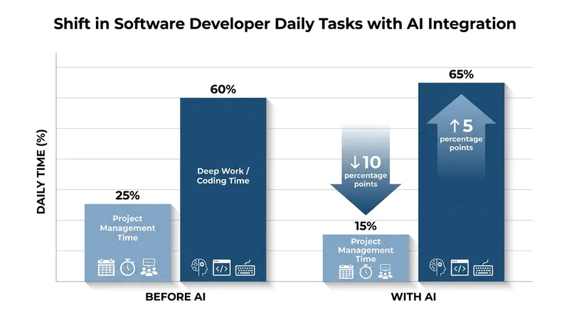 Data from GitHub Copilot users shows AI is actively reducing the time required for project coordination.