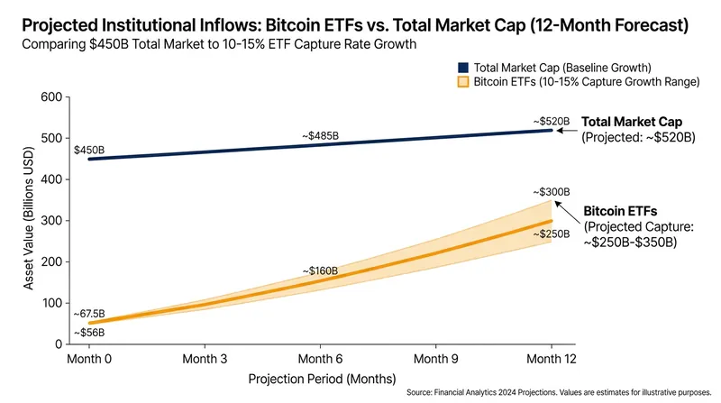 Analysts project Ethereum ETFs could capture 10% to 15% of the assets currently held by spot Bitcoin ETFs.