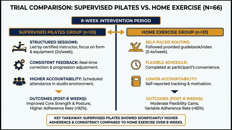 The trial divided 66 subacute low back pain patients into two distinct eight-week recovery pathways.