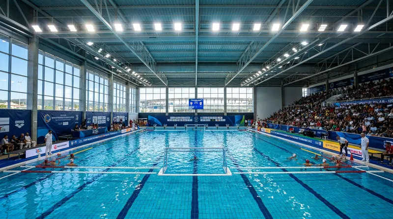 The Rio Maior Sports Centre in Portugal is hosting 20 of the world's top U18 men's water polo teams.