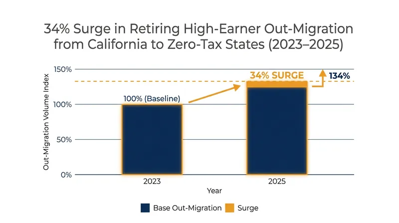 Out-migration of affluent retirees surged following the introduction of wealth tax proposals.