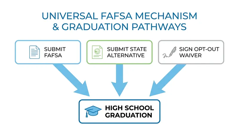 How the mandate works: students are never denied a diploma for refusing to apply for aid.