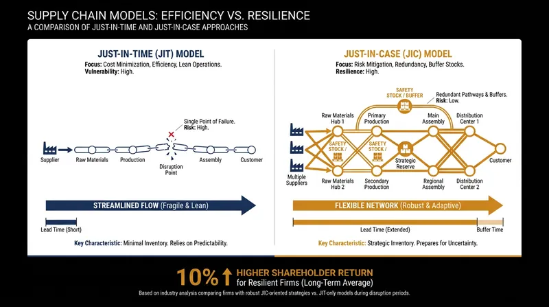 The structural shift from efficiency to resilience.