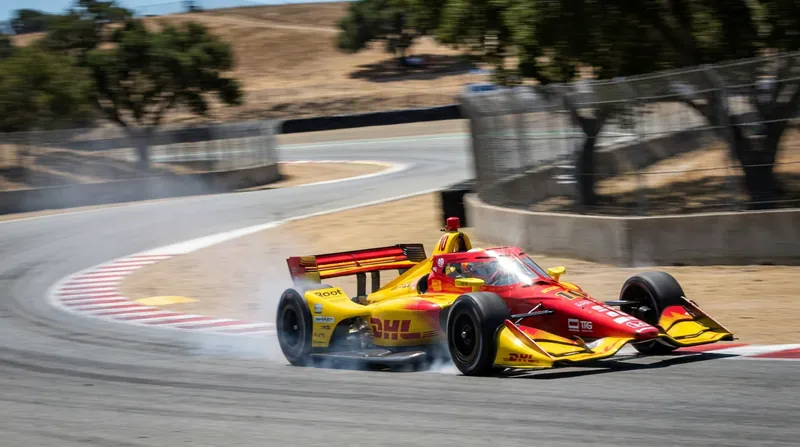 The heavy steering loads at Laguna Seca provided a severe physical test for Malukas's healing wrist.