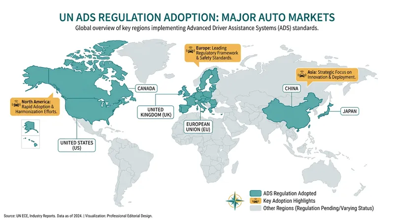 The framework has secured the backing of the world's major automotive markets, covering roughly 50 to 60 countries.