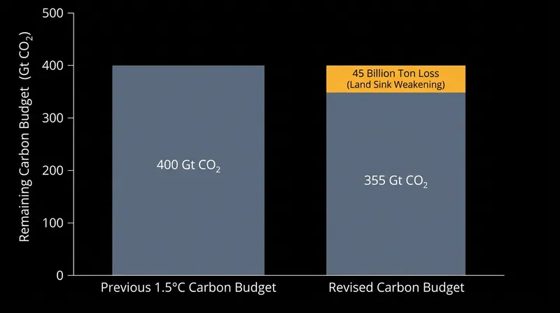 The degradation of forests and permafrost has effectively erased over a year's worth of allowable human emissions from the global budget.