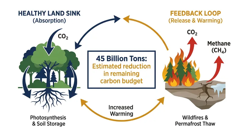 How warming temperatures transform natural carbon sinks into active emission sources.
