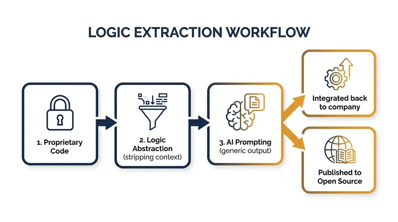 How logic extraction protects corporate IP while generating open-source code.