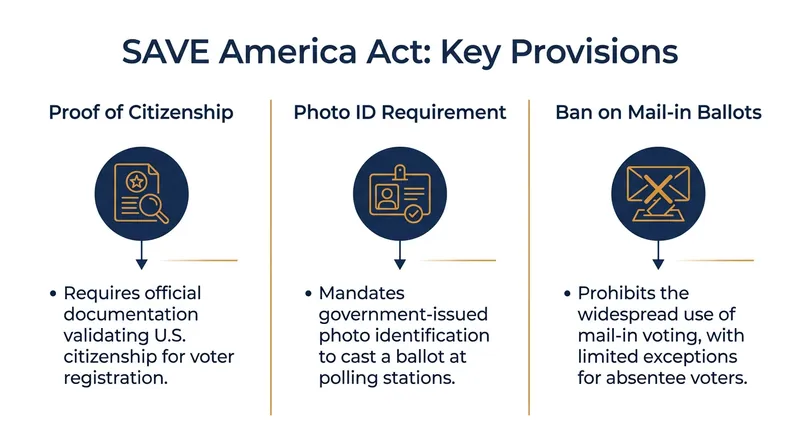 Key provisions of the SAVE America Act demanded by conservative hardliners.