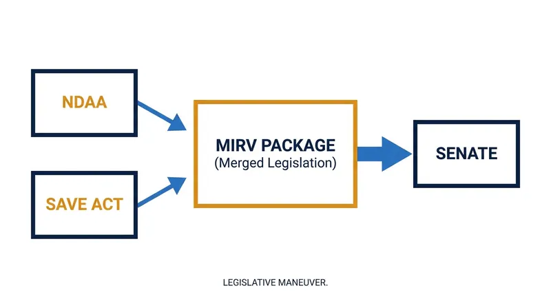 Speaker Mike Johnson's 'MIRV' maneuver attempted to merge the two bills upon passage.