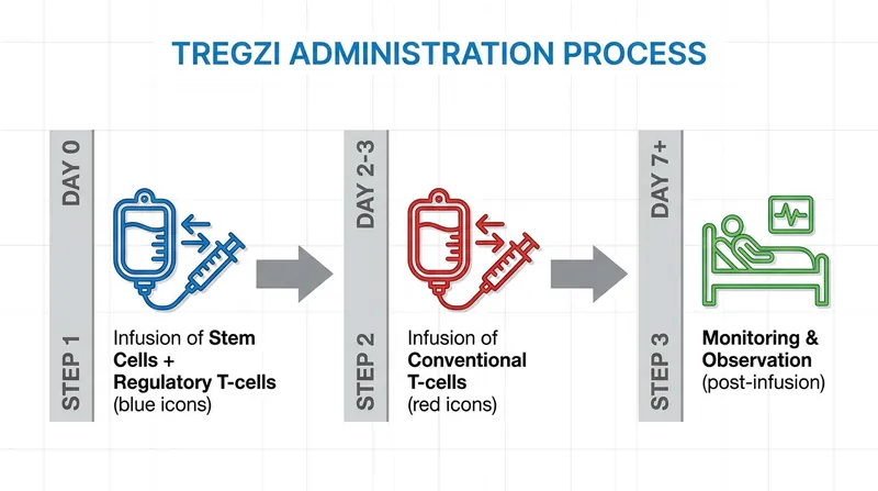 The multi-day administration process establishes an immune shield before conventional T-cells are introduced.