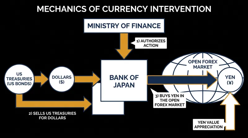 How it works: The mechanics of a direct foreign exchange market intervention.