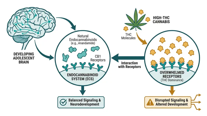 The adolescent brain remains highly vulnerable to exogenous cannabinoids until the mid-twenties.