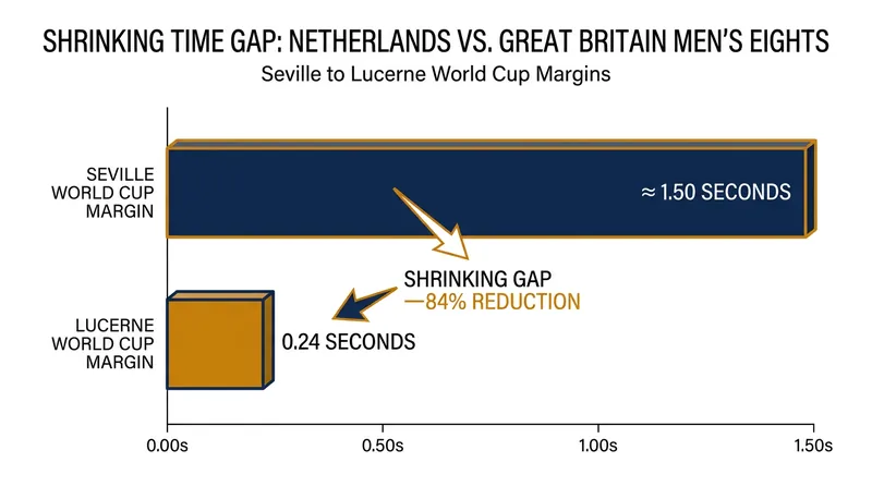 Great Britain has dramatically closed the gap on the reigning world champions.