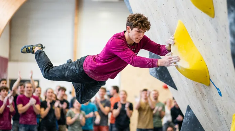Explosive, parkour-style boulders tend to favor dynamic climbers in the final rounds.