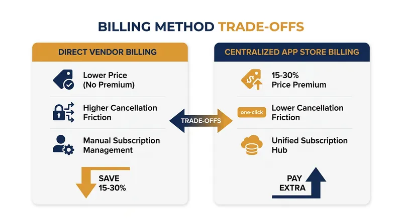 Consumers currently face a trade-off between lower prices and easier cancellation mechanisms.