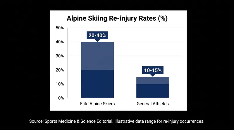Elite alpine skiers face a stubbornly high rate of re-injury due to the immense kinetic forces involved in the sport.