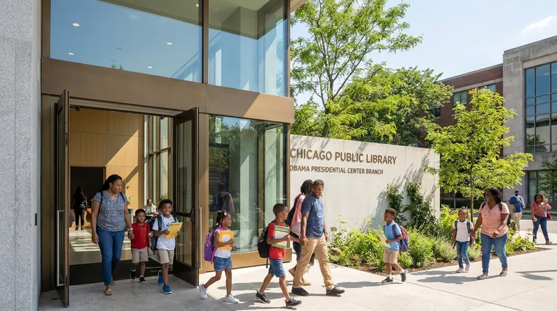 The campus features the first-ever public library branch to be integrated into a presidential center.