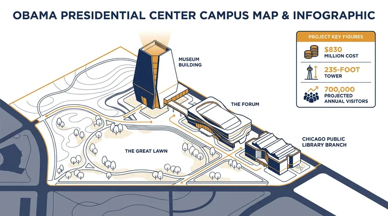 The 19.3-acre campus breaks from tradition by including a public library branch and extensive community gathering spaces.