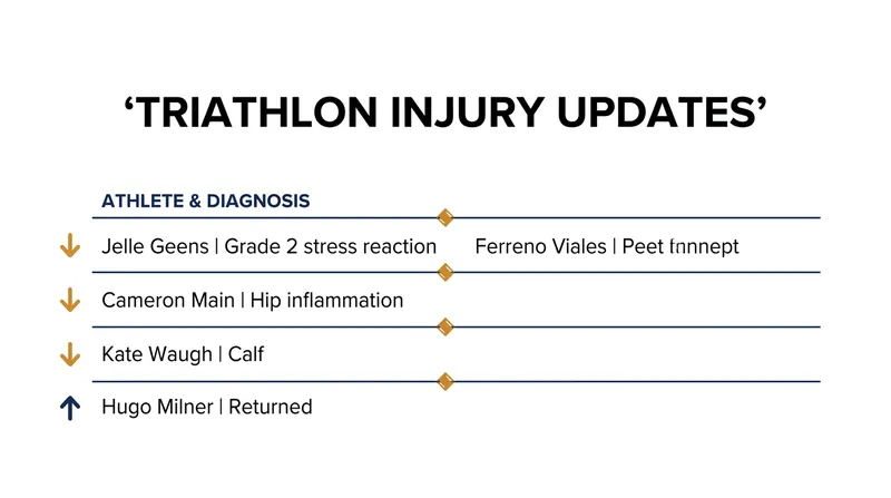 Mid-season injury status for key professional triathletes.