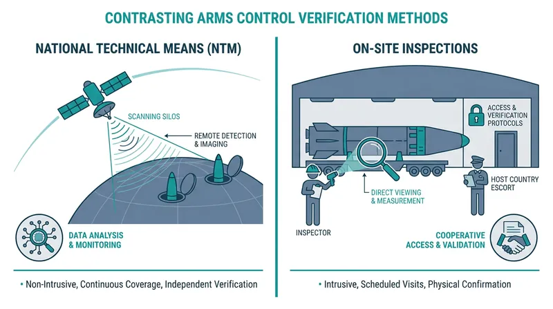 Without on-site inspections, both nations must rely entirely on satellite and electronic intelligence to monitor compliance.