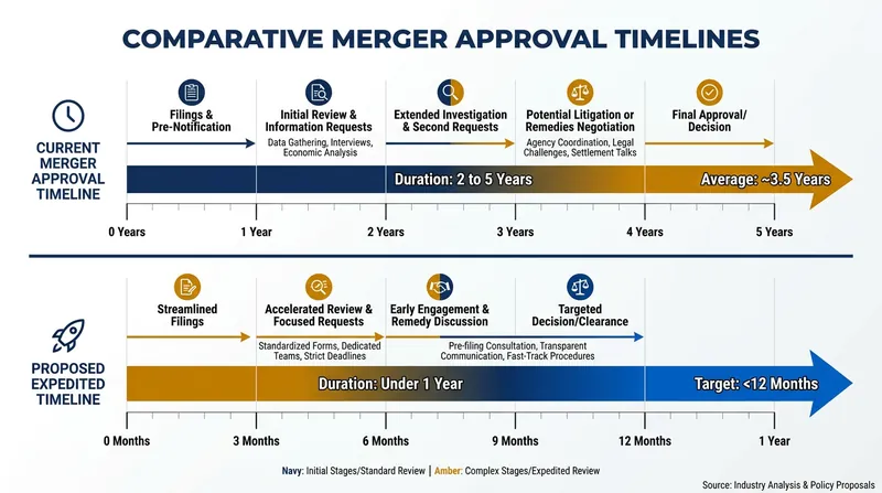 The federal push aims to condense a multi-year regulatory labyrinth into a process taking less than a year.