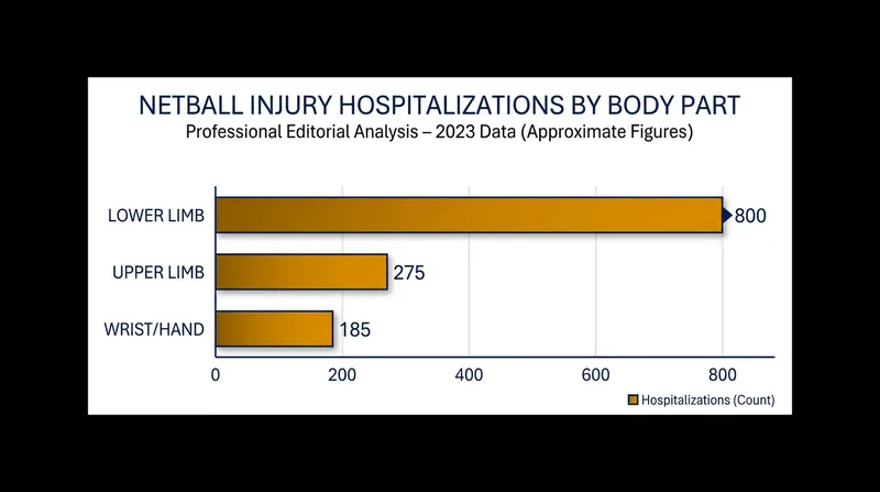 AIHW data highlights that lower-limb injuries are the most common cause of netball-related hospitalizations.