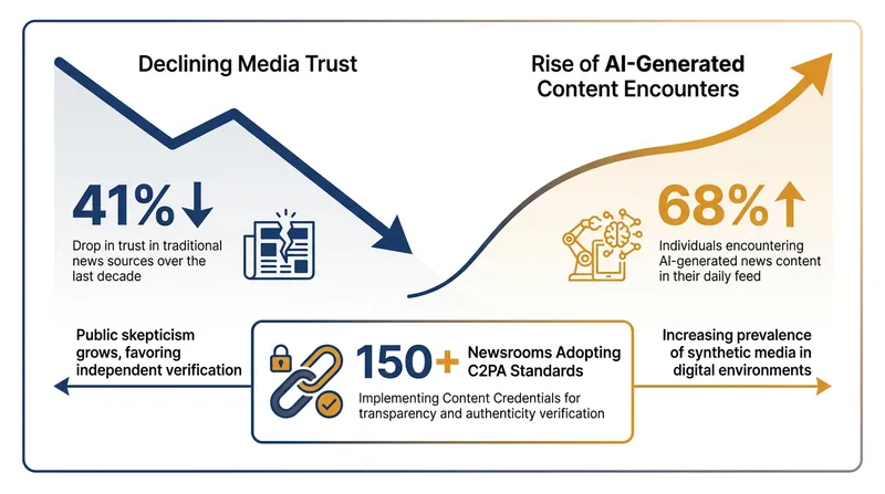 The intersection of rising AI encounters and declining public trust has prompted sweeping industry changes.