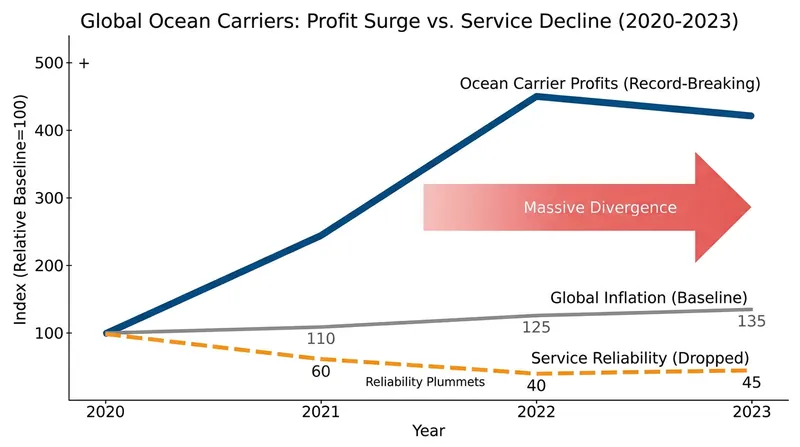 Carrier profits reached unprecedented highs during the same period retailers faced severe supply chain bottlenecks.