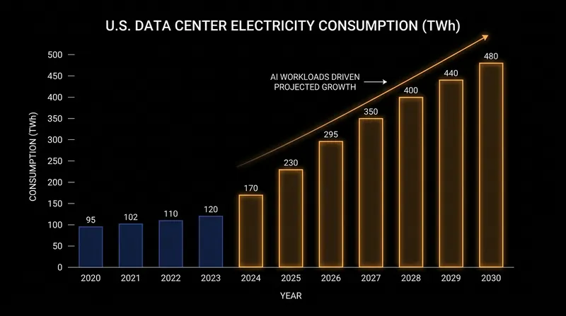 Generative AI and agentic models have fundamentally altered the trajectory of domestic electricity consumption.