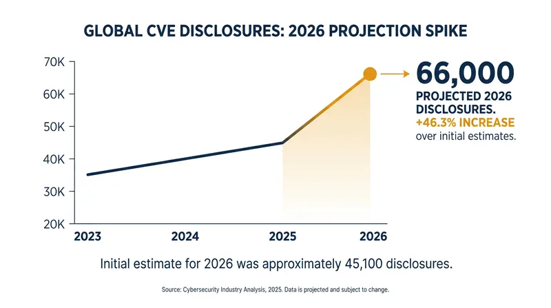 Autonomous AI discovery tools have pushed 2026 vulnerability forecasts to record highs.