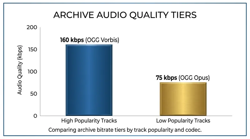 To keep the archive manageable, lesser-known tracks were aggressively compressed while popular songs retained higher fidelity.