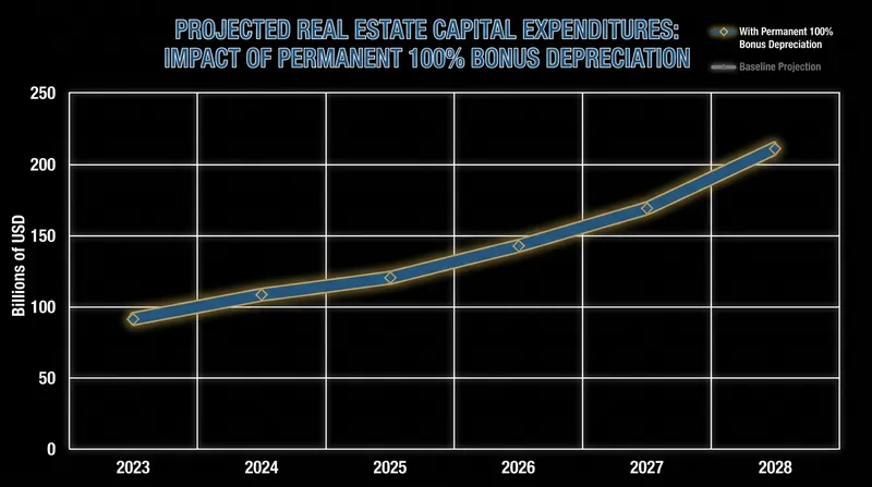 Economists project a surge in real estate capital expenditures as developers take advantage of permanent immediate expensing.