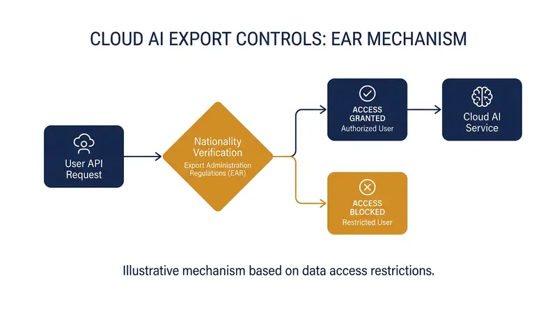 How nationality-based export controls force global suspensions when real-time verification fails.