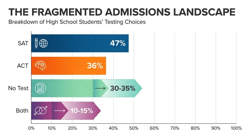 Standardized testing habits have shifted significantly since the pandemic, with a large portion of students opting out entirely.